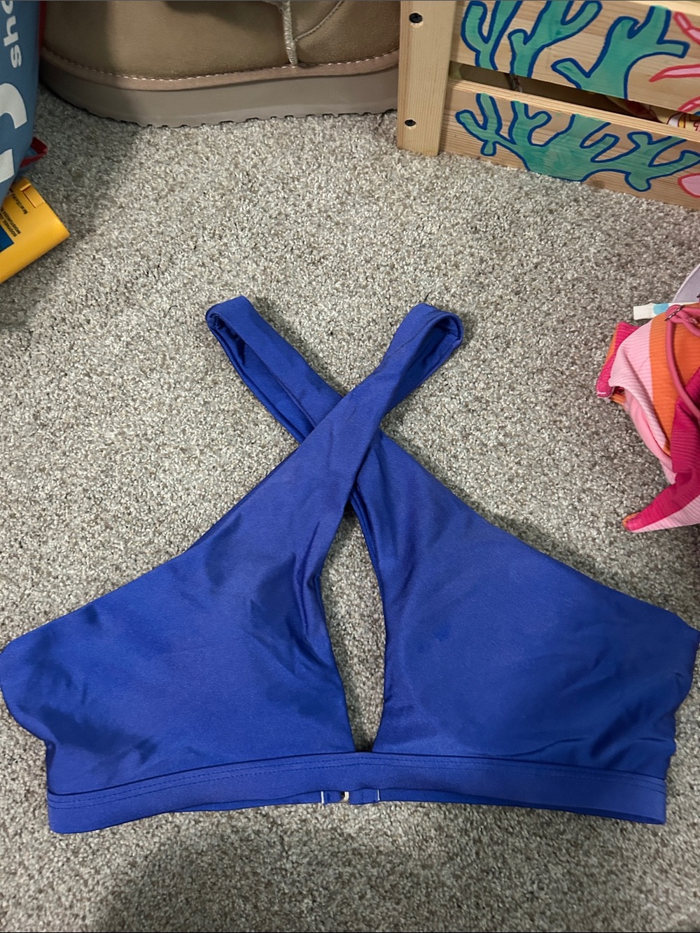 Women's Royal Blue Cross-Neck Binkini